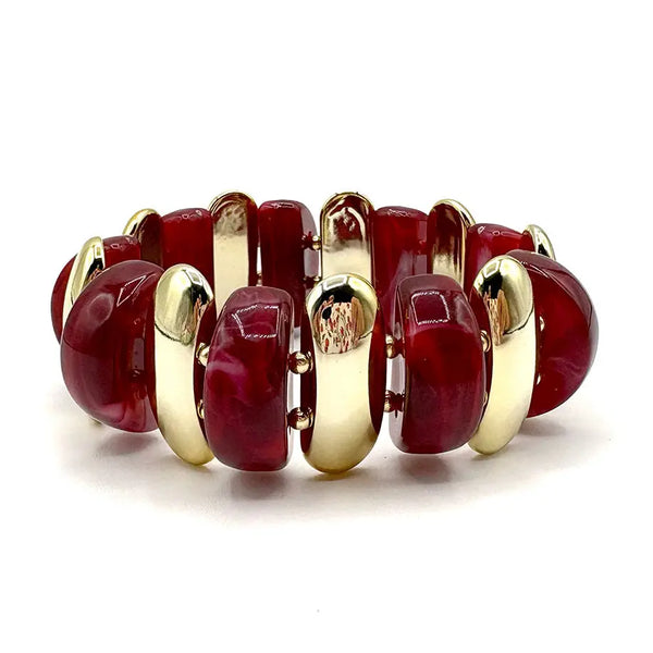 Acrylic and Gold Stretch Bracelet
