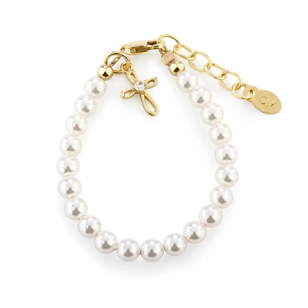 Kids 14K Gold-Plated Baptism Cross Bracelet