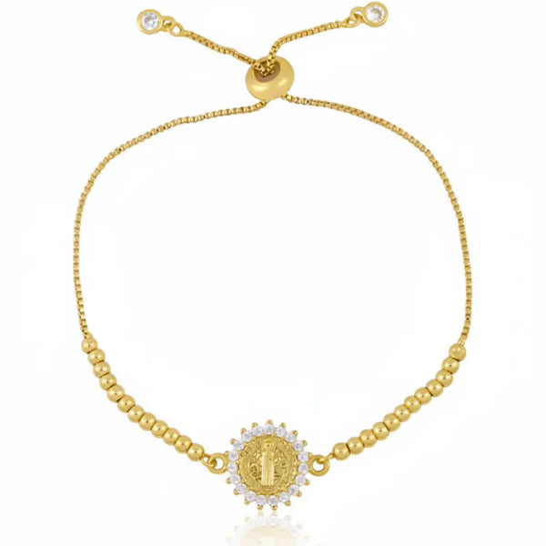 St Benedict Adjustable Beaded Bracelet
