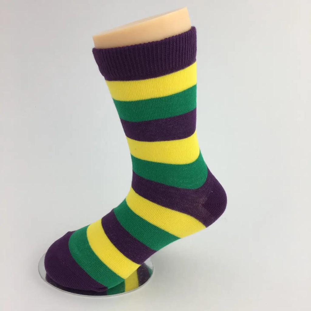 Kids Mardi Gras Traditional Stripe Socks