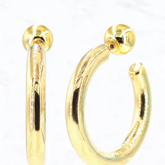 40mm Hoop Ball Clutch Earring