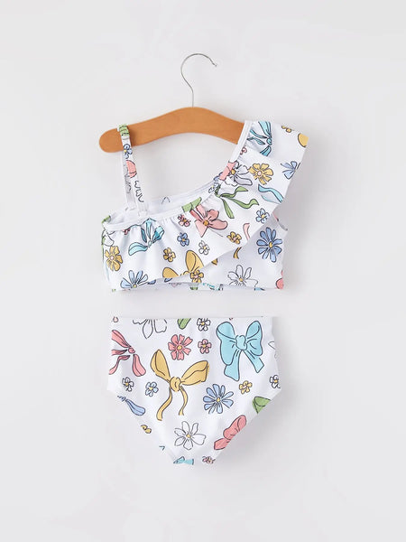 Floral Girls Two-Piece Swimsuit