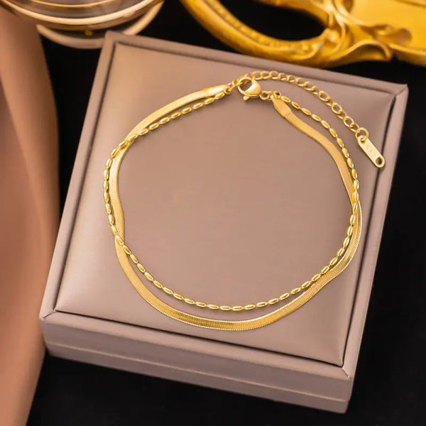 18K Stainless Steel Layered Bracelet
