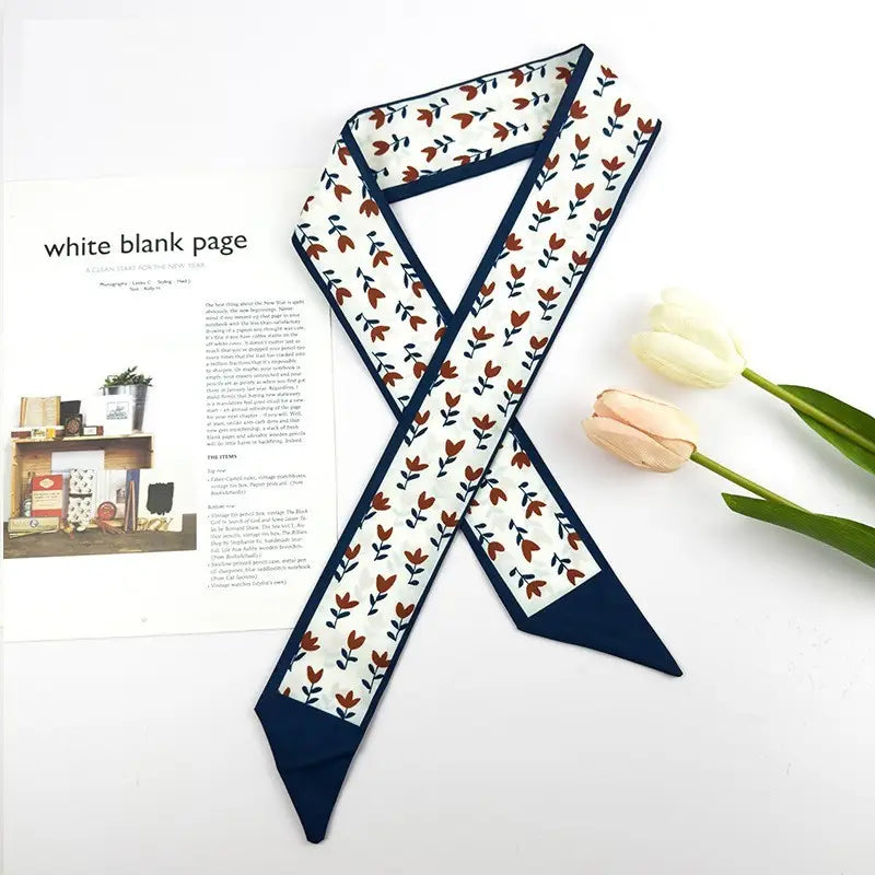 Soft Silky Skinny Twilly Scarf Necklace Wrap