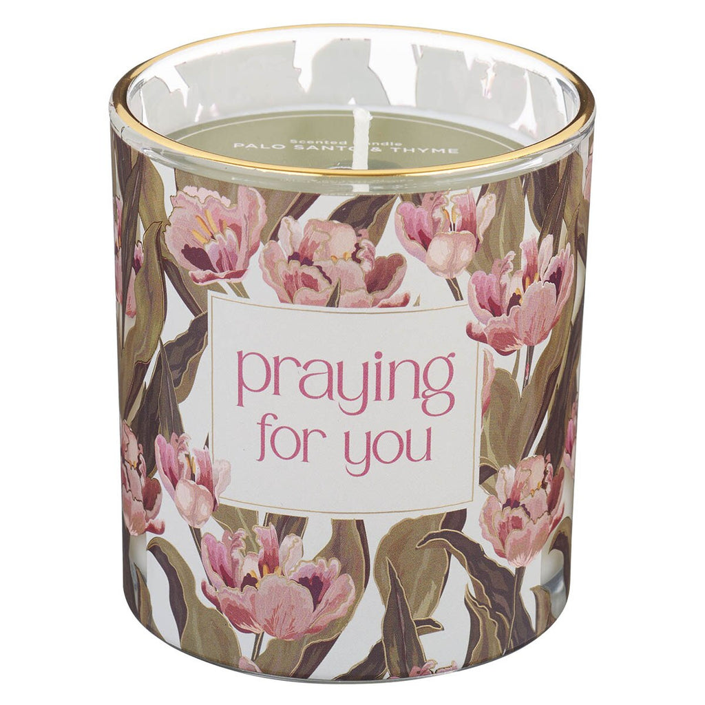 Praying For You Glass Candle