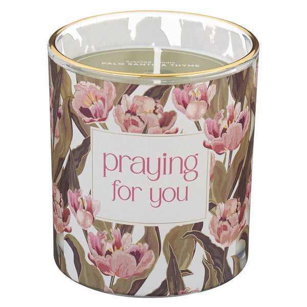 Praying For You Glass Candle