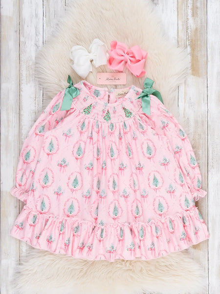 Holiday Tree Charm Ruffle Dress