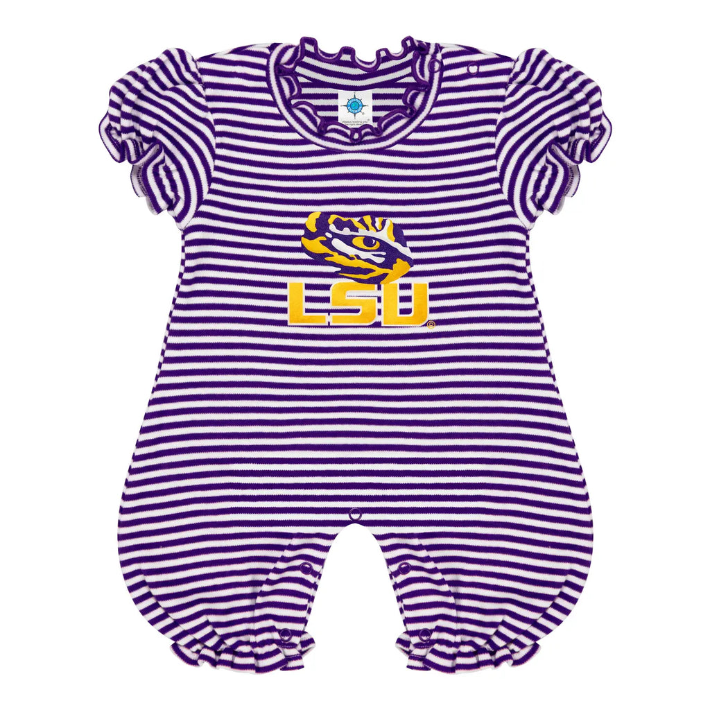 Tigers Striped Infant Puff Sleeve Romper