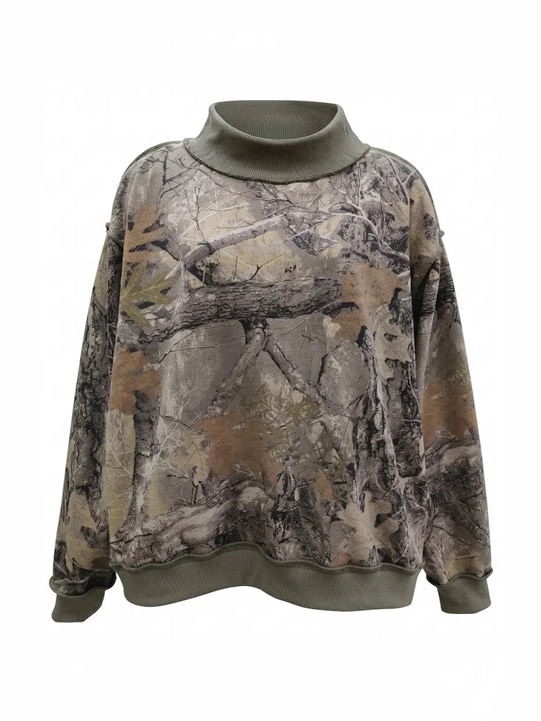 Real Tree Camouflage Mock Neck Sweatshirt