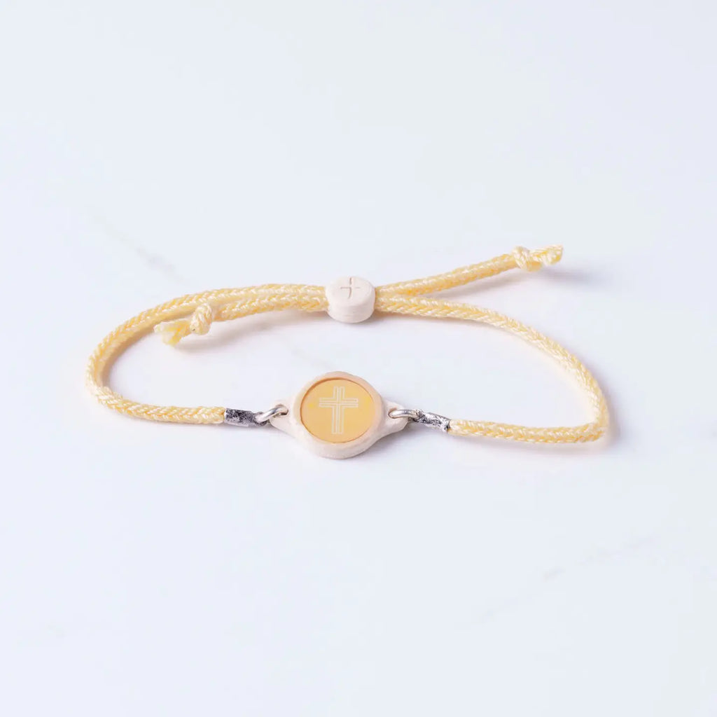 Tap To Pray Honeysuckle Cross Handmade Bracelet