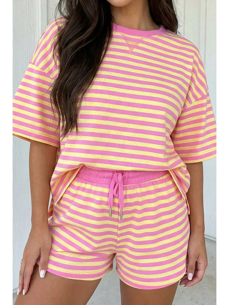 Stripe Boxy Terry Top & Short Set