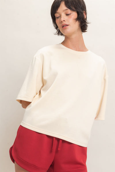 Loose Fit Crew Neck Short Sleeve Top