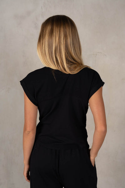 Drop Sleeve Overlap Front Top