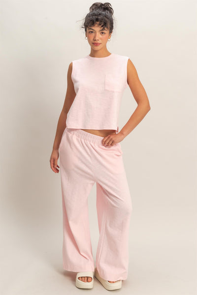 Sleeveless Cotton Top With Pocket