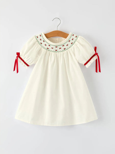 Christmas Girl's Embroidered Dress