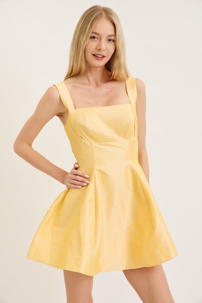 Tie Back Cutout Detail Skater Mini Dress