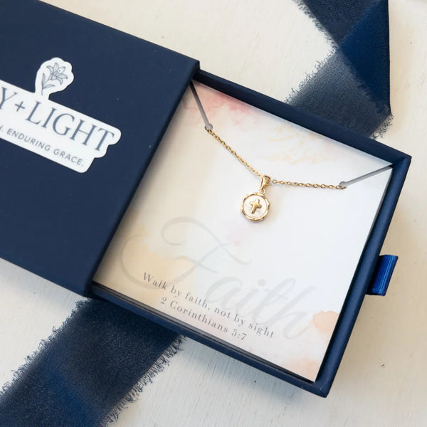 Lily + Light Gold Faith Necklace