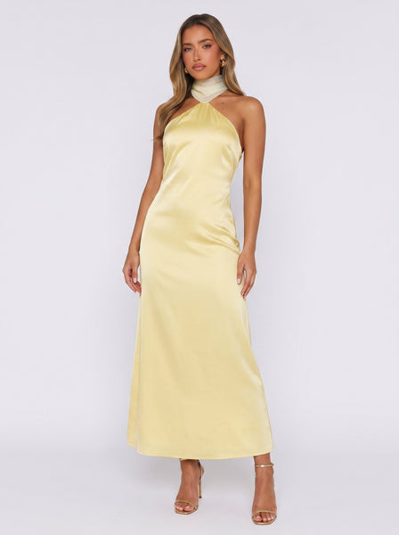 Halter Neck Backless Maxi Slip Dress