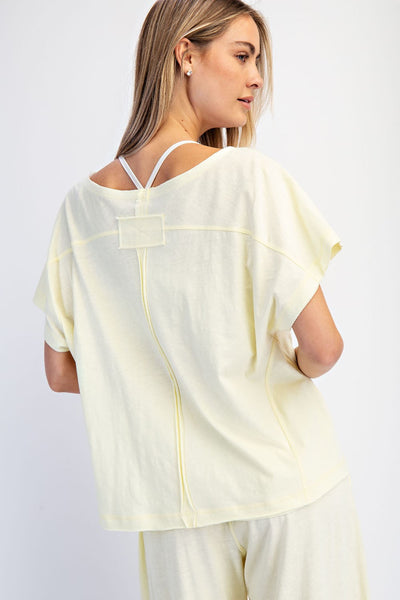 Cotton Slub Off-Shoulder Tee