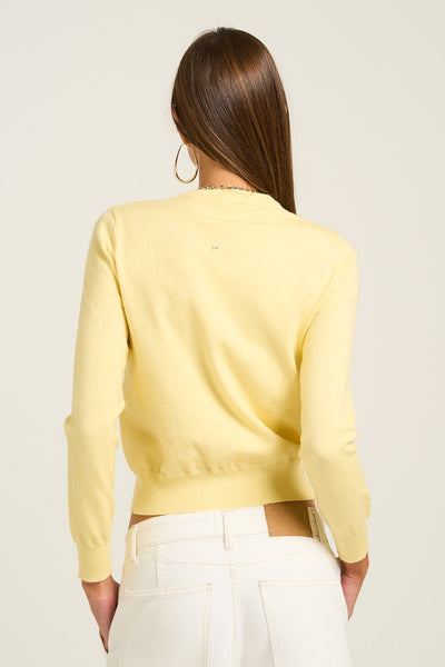 Bright Pastel Knit Button-Up Top