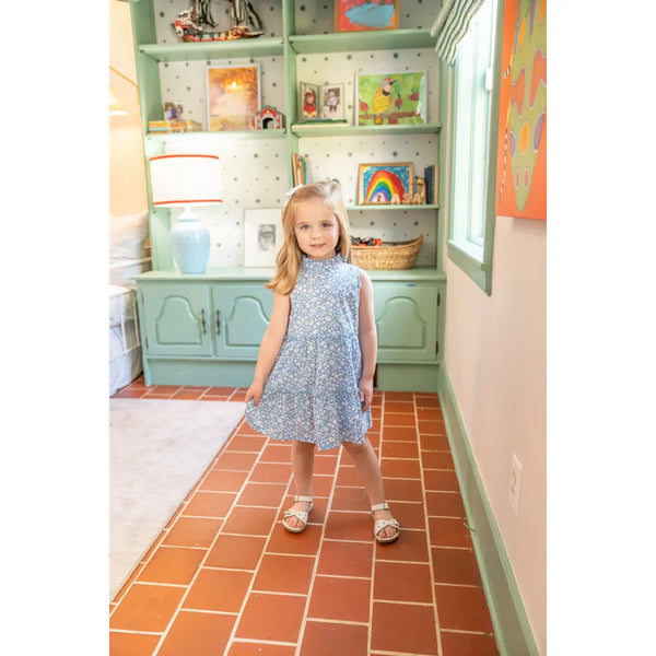 Addison Blue and White Floral Dress