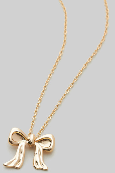 Bow necklace 18k Gold dipped