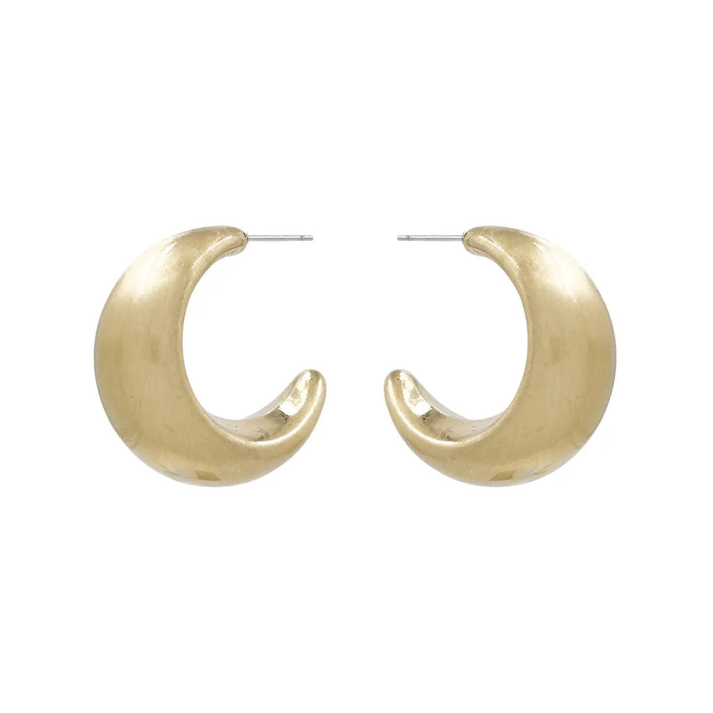 Matte Gold Metal Hoop Earrings