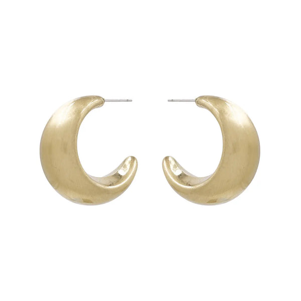 Matte Gold Metal Hoop Earrings