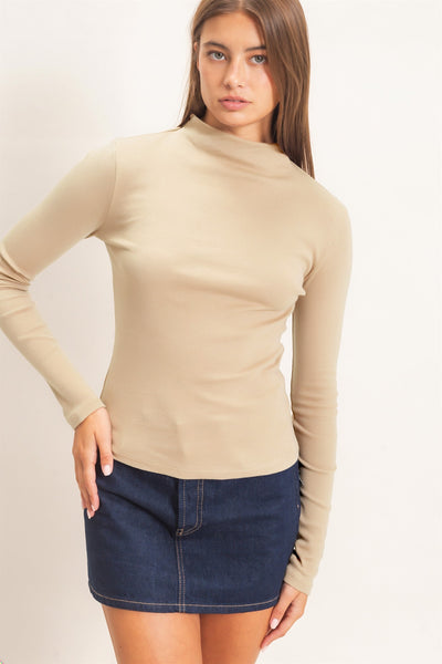 Mock Neck Long Sleeve Top