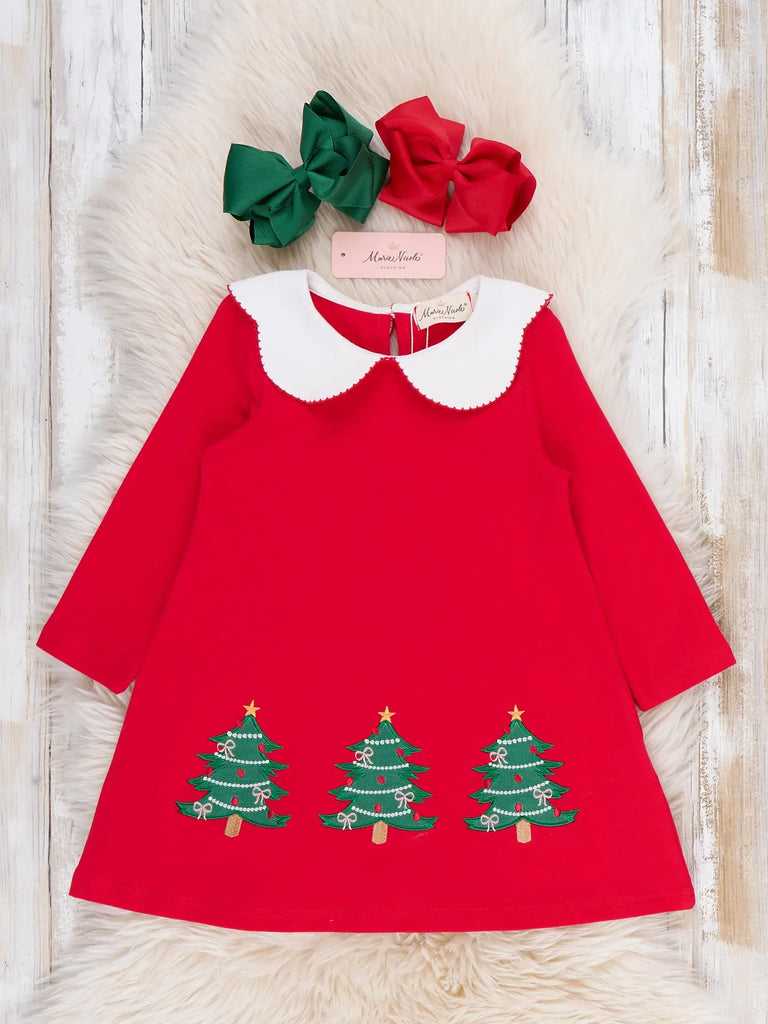 Merry Trees Embroidered Dress