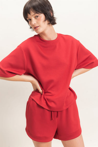 Loose Fit Crew Neck Short Sleeve Top