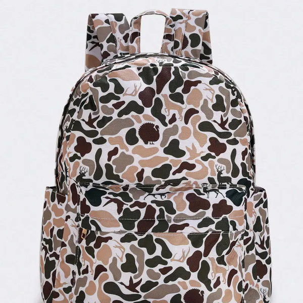 Deer Hunting Print Kids Canvas Backpack