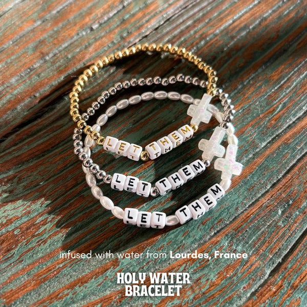 Let Them Holy Water Stretch Bracelet