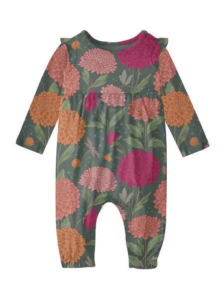 Infants Long Sleeve Flutter Romper