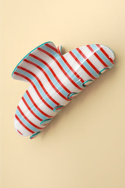 Jumbo Stripe Plaid Hair Claw Clips