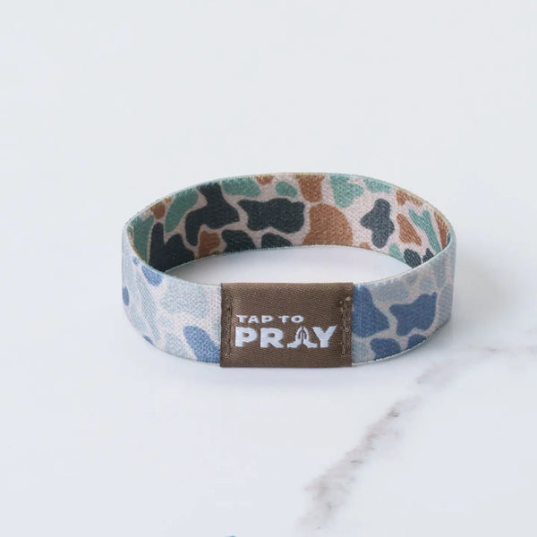 Tap To Pray River Rock Camo Classic & Sage Wristband