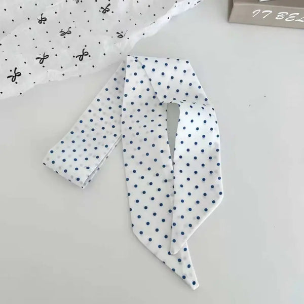 Vintage Skinny Twilly Scarf-Polka Dot