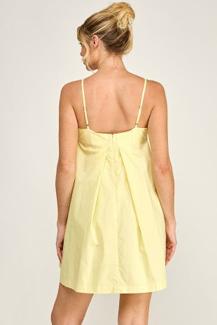 Poplin Square Neck 3D Floral Mini Dress