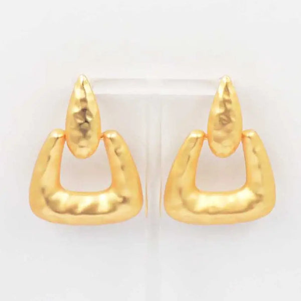 Hammered Chunky Circle 1.75" Stud Earring