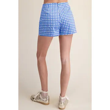 Checkered w/ Front Button Wrap Skort