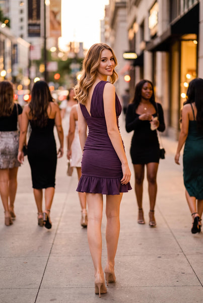 Sleeveless Ruched Mini Dress