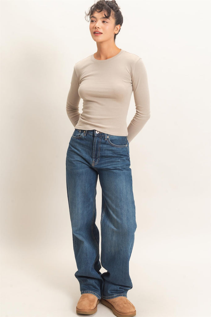 Crew Neck Long Sleeve Top