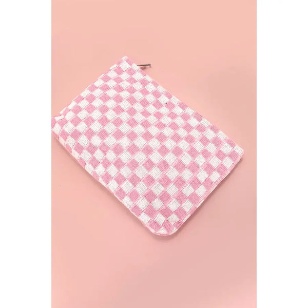 Travel Checker Makeup Cosmetic Pouch Bag