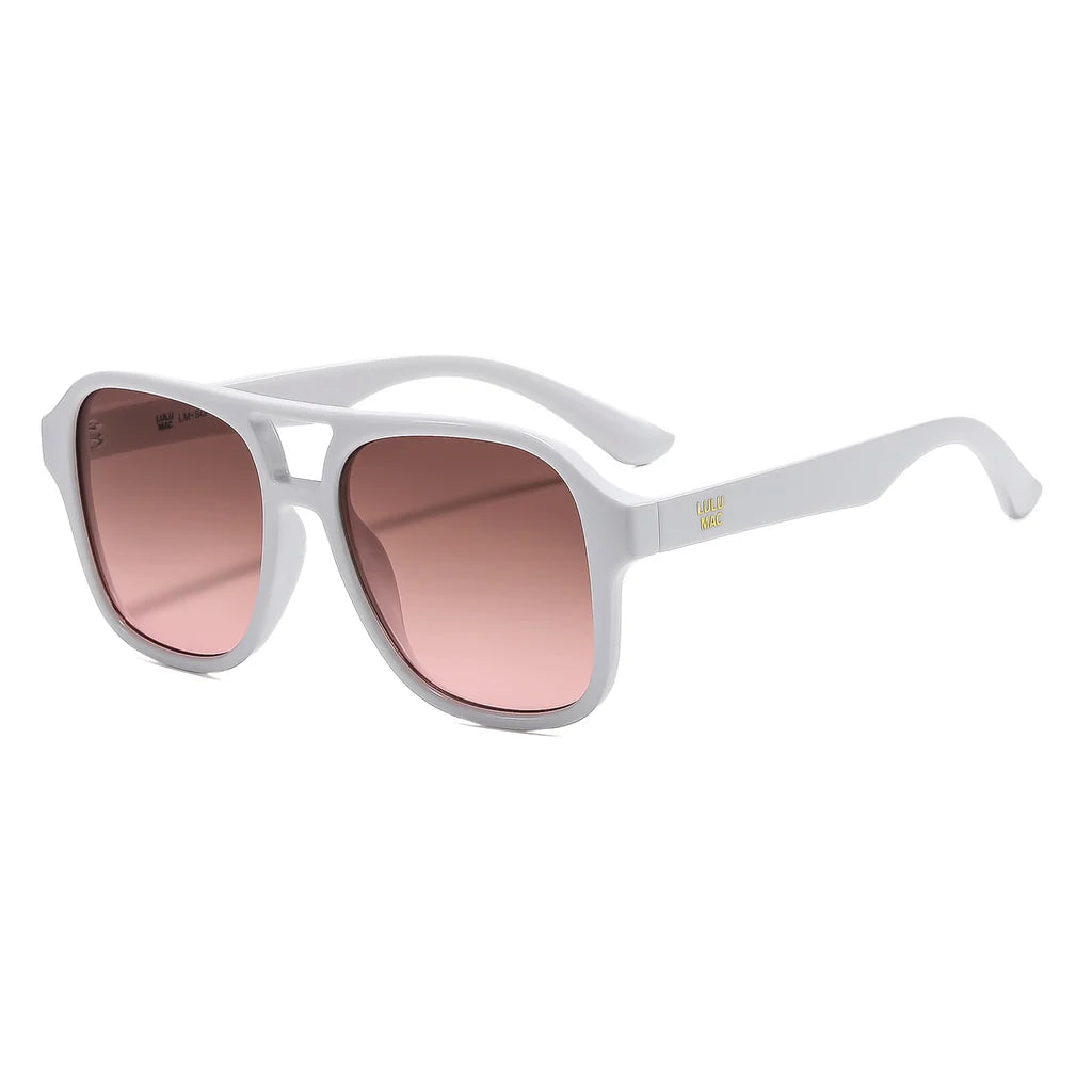 Lulu Mac White Camille Sunglasses