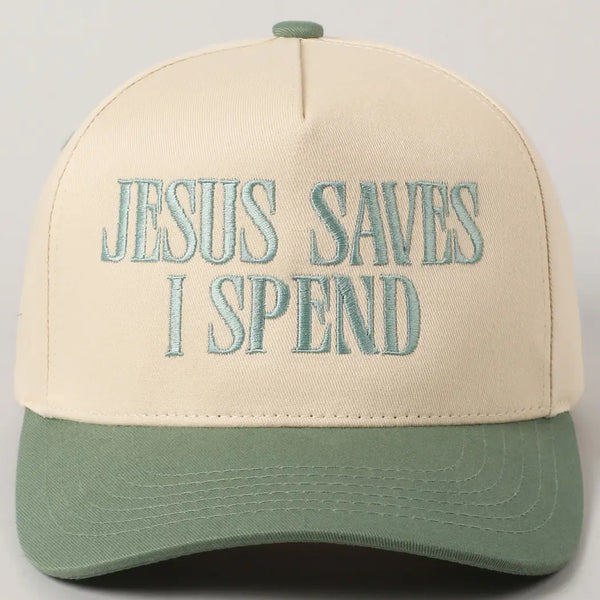 Jesus Saves I Spend Embroidery Trucker Hat
