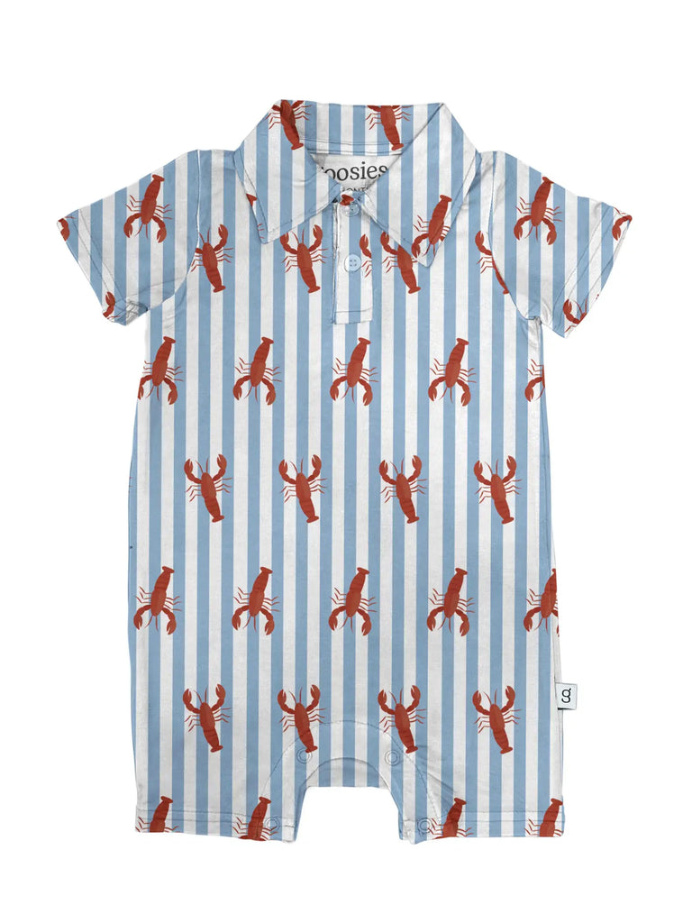 Little Pinchers Crawfish/Lobsters Ss Polo Romper