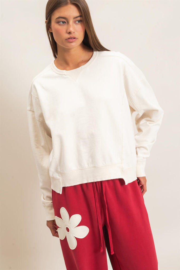 Acid Wash Seam Detail Sweatshirt