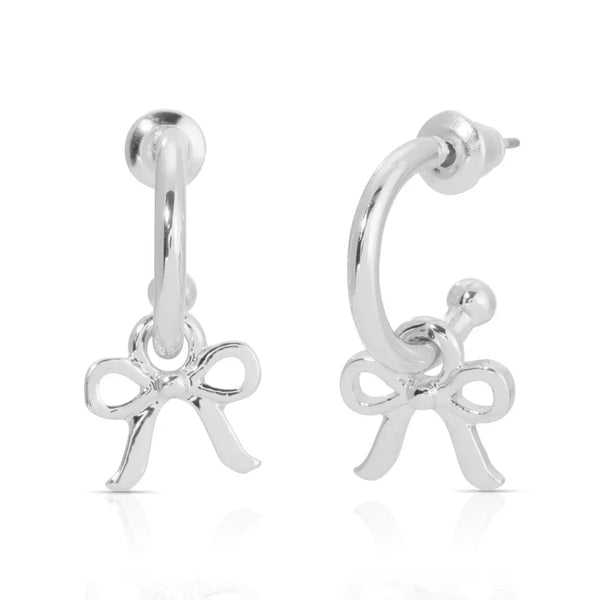 Bow Charm Hoops