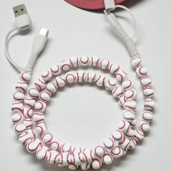 Updated Baseball Beaded Cord Charger