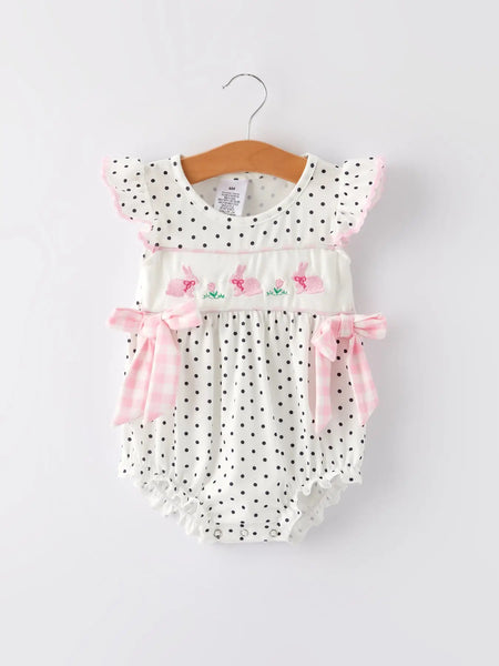 Easter Bunny Smocking Embroidered Romper